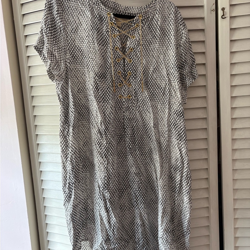 Black and White Snake Print Dress